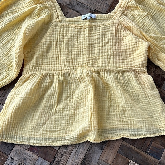 Michael Stars Patsy Square Neck Puff Sleeve Top - Picture 3 of 9